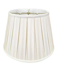 Empire English Pleat Lamp Shade White 11 x 18 x 12 Silk-Type Shantung Fabric With Off-White Lining Easy Install Modern Classic Vibe