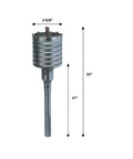 Core bit for SDS-Max rotary hammer, Bosch HC8526, 2-5/8 in dia x 22 in length, side view for concrete drilling