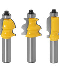 Shop Tested Heavy Iron Half Inch Shank Router Bits Set For Architectural Molding Handrail Profiles With Casing Base Woodworking Cutters with carbide tips.
