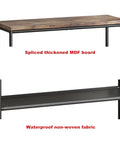 Four Tier Metal Shoe Rack Organizer With Industrial MDF Top Board And Layered Fabric Shelves top view