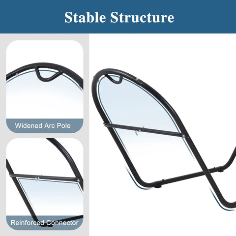 Universal Steel Outdoor Hammock Stand For All Styles Heavy Duty Weather Resistant Frame with widened arc pole and reinforced connector