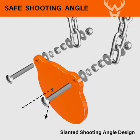 AR500 Steel Target System Complete Set With Stand And Gongs showing slanted angle assembly for safe shooting
