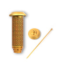 Solar Cemetery Light Cross Grave Memorial Glow 26 Inch Tall Outdoor Gold Aluminum with Ground Spike, Shatter Resistant Lens.
