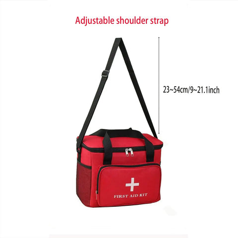 Emergency Medical Bag Organizer Large With Detachable Pouch And Pill Bottle Storage, Waterproof First Aid Kit Case, red bag