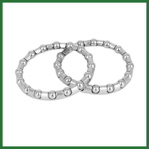 Two Four Pack 37.2mm Outer Diameter Ball Bearing Cages For Bicycle Crank And Wheel Bearings 16 Ball Set Premium Steel Construction.