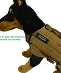 Customizable 3 Inch Wide By 1 Inch Tall Text Patch With Hook Fastener Back Black Not Sew On Ideal For Hats Bags Jackets And Backpacks Personalize Your Name Or Team Message In Bold Uppercase on a dog vest