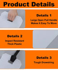 Product details of Two Pack Long Appliance Sliders With Pull Straps Furniture Moving Mats showing handle, thick plastic, drawstring.