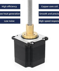 Badass NEMA Hybrid Micro Leadscrew Stepper Motor With Tight Trapezoidal T5 T8 Thread Linear Screw Design, showing copper core and efficient design.