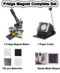 DIY Photo Magnet Maker Kit With Paper Cutter 50x50mm Fridge Magnet Frames Pin Badge Maker Includes 100 Pieces Components, complete set