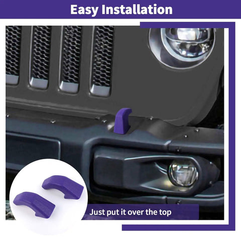 Purple Bumper Tow Hook Covers Set Two Pack Compatible With 2007 To 2018 Jeep Wrangler JK JKU And 2018 To 2026 JL JLU And Jeep Gladiator JT Exterior Accessories