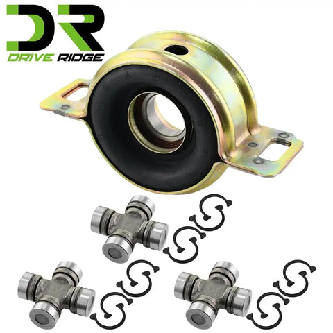 Heavy Duty Driveshaft Center Support Bearing And U Joint Kit For Toyota Tacoma 4WD 1995 2004, T100 1993 1998, And Tundra 2000 2006 Durable Carrier Bearing Set For Tough Off Road Rides And Easy Installation. Drive Ridge center support bearing and three greaseable U-joints with snap rings