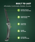 7 Inch Folding Hand Pruning Saw For Camping And Outdoors Beefy Heavy Duty Foldable Tool showing SK5 blade and ABS handle