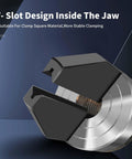Side view of 2-inch, 2-jaw pen drilling lathe chuck with 1x8TPI direct thread for woodturning (Amazon)
