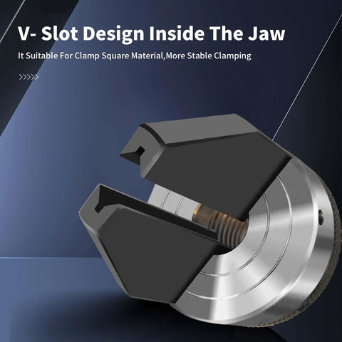 Side view of 2-inch, 2-jaw pen drilling lathe chuck with 1x8TPI direct thread for woodturning (Amazon)