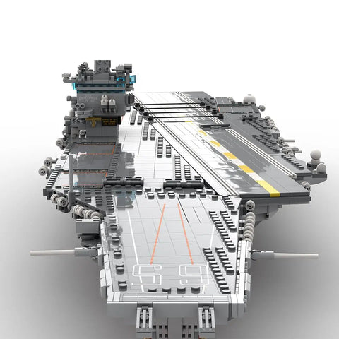 Top Shelf USS Enterprise CVN 65 Aircraft Carrier Building Blocks Set With 4941 Heavy Duty Bricks And 1 350 Scale Military Ship Model including detailed deck view.