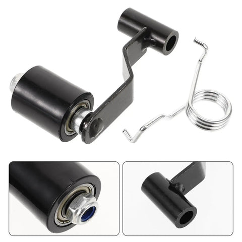 Heavy Duty Motorcycle Chain Tensioner Kit With Plastic And Iron Guide Roller 10mm Bore Fits Atv Dirt Bikes To Tighten The Chain Securely Stop Jumping And Keep Your Ride Stable On Any Trail Without Breaking A Sweat, black roller and spring