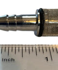 Pressure Washer Detergent Pickup Filter With Internal Check Valve Brass And Chrome 1/4 Inch Barb and ruler