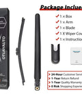 Tough As Nails All Season Rear Wiper Blade And Arm Kit For Ford Explorer 2011 To 2023 includes blade, arm, wiper cover, and box.