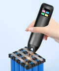 Spot Welder Handheld Mini Portable Spot Welder Adjustable For A Variety Of Electronic Projects On The Go Versatile Welding Gear For Nickel Plate And Other Materials Pro Grade Spot Welding Equipment in use on metal strips