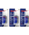 Blue Gel Thread Locker Medium Strength 1.2 Oz Bottle For Metal Fasteners Removable With Hand Tools Keeps Fasteners Locked Down Yet Disassemblable Vibration And Solvent Resistant 3 Pack in packaging