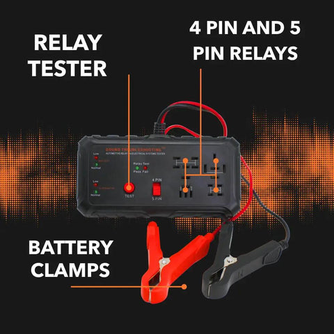 12V Automotive Relay Tester Kit With Battery And Alternator Check, Tests 4 And 5 Pin Relays, Relay Switch and Circuit Inspector