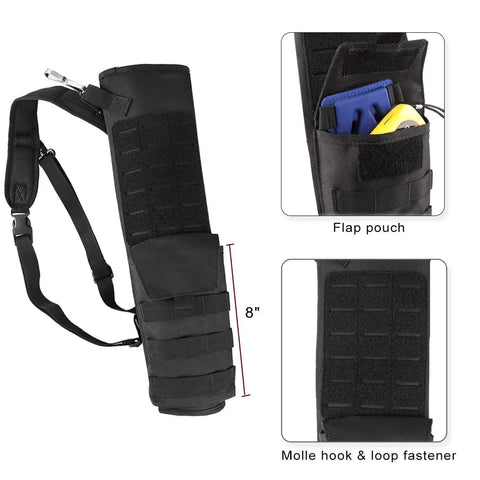 Lightweight Back Archery Quiver, Dual Use Foldable Hip Arrows Bag With MOLLE Pocket, Compact design, Black, accessory details