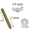 Straight-Up Hardcore Hanger Bolts 1/4-20 X 2 Inch With Wing Nuts Galvanized Dowel Screws For Rock Solid Wood Furniture Builds Quick Setup Every Single Time