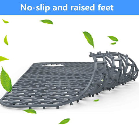Pro Grade Silicone Sink Mat Grid For Kitchen Sink Protection Fits 12 Inch To 30 Inch Flexible And Heat Resistant, non-slip raised feet