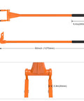 Heavy Duty Pallet Buster Tool With One Piece 3mm Thick Handle 50 Inch Deck Board Removal Tool Full Welded Pallet Breaker With Pivoting Head Pries Up Pallets And Deck Boards Up To 250 Lbs showing dimensions