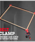 13 Ft Belt Band Clamp For Woodworking Quick Release Frame Clamp with 90 degree corner pieces shown in action