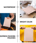 Khaki Waterproof Mailing Envelopes With Strong Adhesive For Clothes And Cosmetics, Tear-Resistant Packing Mailers in use.