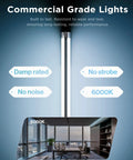 Six Pack Four Foot Linkable LED Shop Lights For Garage And Workshop, 4500 Lumens, 40 Watts, 6000K Daylight, front view.