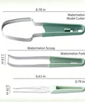 3 In 1 Stainless Steel Watermelon Slicer Set With Melon Scooper And Rounded Edge Fruit Fork, Portable Multifunction Fruit Prep Tool
