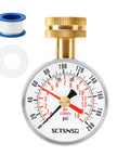Front view: SCTSNSR gauge, 2.5 in dial, 0–200 psi, 3/4 in hose thread, brass stem, black steel case