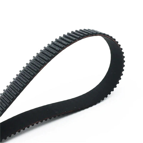 Cool 2:1 Timing Pulley Kit With 16 Tooth And 32 Gear Wheels Plus 6mm Belt Width Perfect For Smooth Machine Motion Control And High-Speed Projects Using Standard 2mm Pitch Gt2 Belts With Multi Bore Options. Black GT2 timing belt, 6mm wide, shown curved on white background.