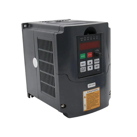 Dope Inverter Variable Frequency Drive VFD For Spindle Tools 110V 220V 400Hz Single Phase 1.5KW 2.2KW 3.3KW Motor Controller With Smooth Speed And Easy Setup And Lasting Durability, black 2.2KW front view