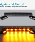 Clear Lens Cab Roof Marker Lights With 12 LED Amber Top Assembly displaying brightness for Silverado and Sierra trucks
