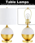 Table lamp with 2 Piece 8 Inch Lamp Harp Set With Detachable Shade Holder, brass finish, showing full lamp and harp without shade.