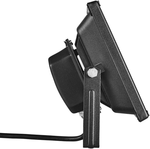 Side view of JUDYSSY Led Flood Lights 20W, 3000K Warm White Led Floodlight Outside, showing adjustable bracket.