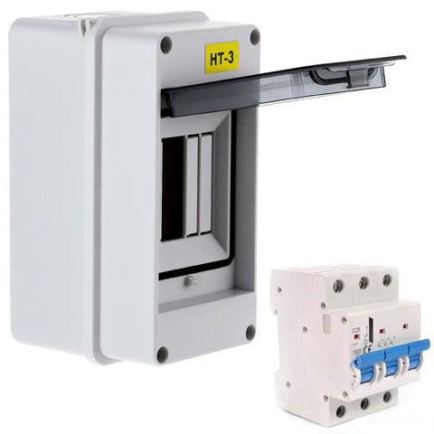Three Way Circuit Breaker Box With DIN Rail IP65 Waterproof Electrical Distribution Box For Indoor And Outdoor Use PC Plus ABS Enclosure