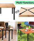 Heavy Duty Beefy Folding Table Leg Set 4 Pack 28 Inch Adjustable Metal Furniture Supports for DIY Projects Camping Cabinets and Coffee Tables Built to Last Durable Steel Construction shown in various setups