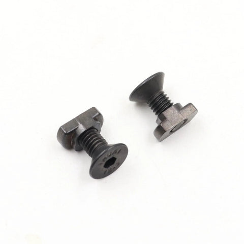 Two black M5 steel countersunk-head screws for M-LOK system