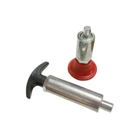 Heavy Duty Spring Loaded Pull Pin With Extended Welded Steel Barrel And Sure Grip Black Handle For Tight Pipe Chassis Setup And Hustle Proof Workshop Gear, showing durable steel barrel and sure grip handle.