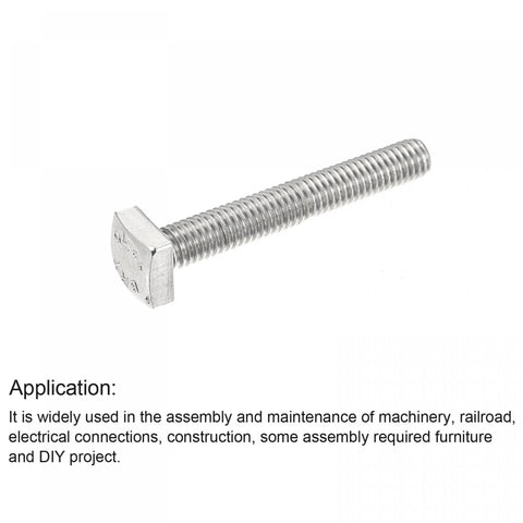 Rock Solid Square Head Bolts 10 Piece Set Featuring M6 X 40 Mm Fully Threaded specs, 304 stainless steel, 40mm long for machinery and construction.