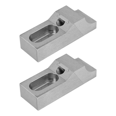 Low Profile Side Clamp Vise Set For CNC Milling, 2Pcs S136H Die Steel Arc Shaped M8 Jaw With 60kN Clamp Force, dual view