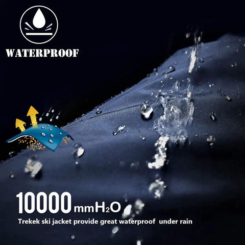 Men's Winter Ski Jacket With Warm Fleece Lining, Waterproof Softshell Coat For Snow And Rain showing water resistance