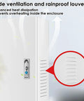 Heavy Duty Cold Rolled Steel Wall Mount Electric Vehicle Charger Cover with side ventilation and rainproof louvers.