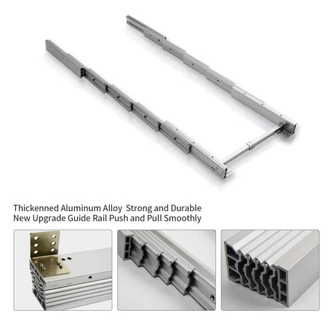 Beefy Full Extension Table Slide 50 Inch Heavy Duty Aluminum Sliding Rail With Wheels Width Adjustable Cabinet Extension