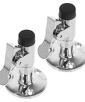 Heavy Duty 2Pcs Stainless Steel Boat Door Stop Catch Silver Hold Bumper For Cabin And Outside Windproof Secure Easy Install No Damage displayed from the front with a shiny surface.