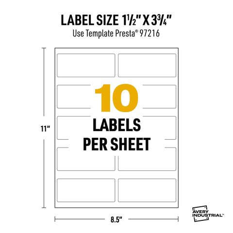 Built Like Armor Waterproof Rectangle Labels 1.5 By 3.75 Inches White Ghs Hazard Stickers For Laser Printers 2500 Total Oil Resistant And Tear Proof Zero Hassle Setup
